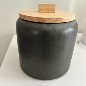 Threshold Stoneware Canister with Wooden Lid